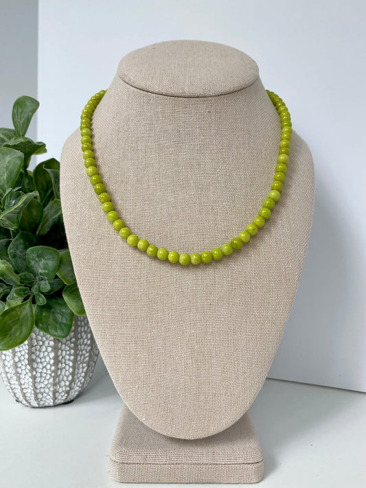 Chartreuse Bead Necklace