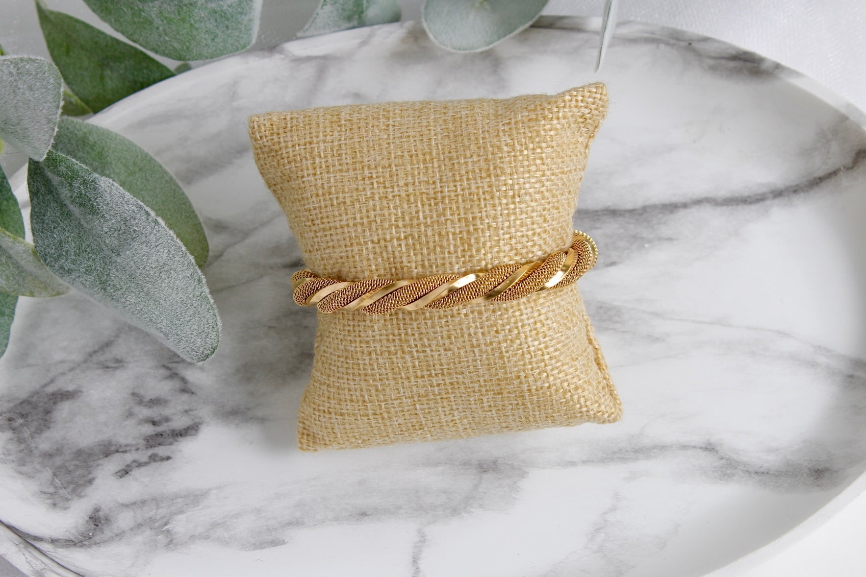Thick rope style gold bracelet